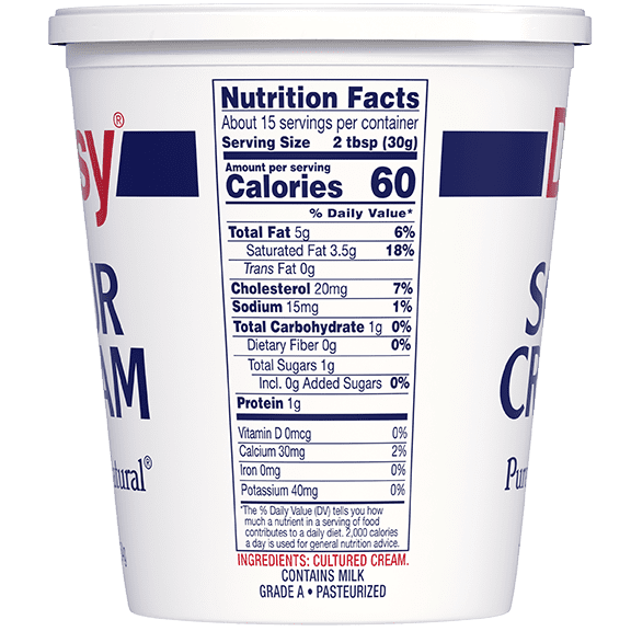 Nutrition Information of Sour Cream